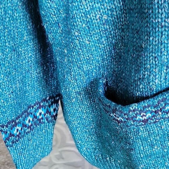 Coldwater Creek Blue Cardigan Sweater V-Neck Boucle Knit Size M - Picture 4 of 11